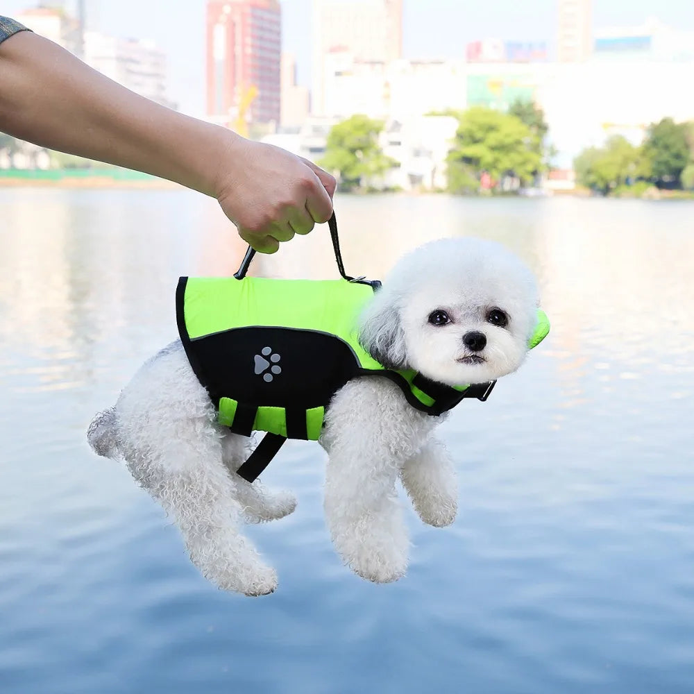 Pet Supplies Adjustable Pet Swimming Jacket High Flotation Reflective Dog Swimming Vest Breathable Pet Life Vest Swimming