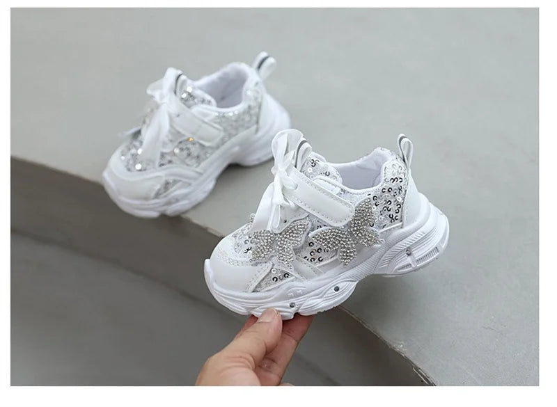 2026 New Girls Soft Sole Non-Slip Shoes Cute Princess Casual Sneakers Lightweight Sport Shoes for Toddler Little Girls Spring