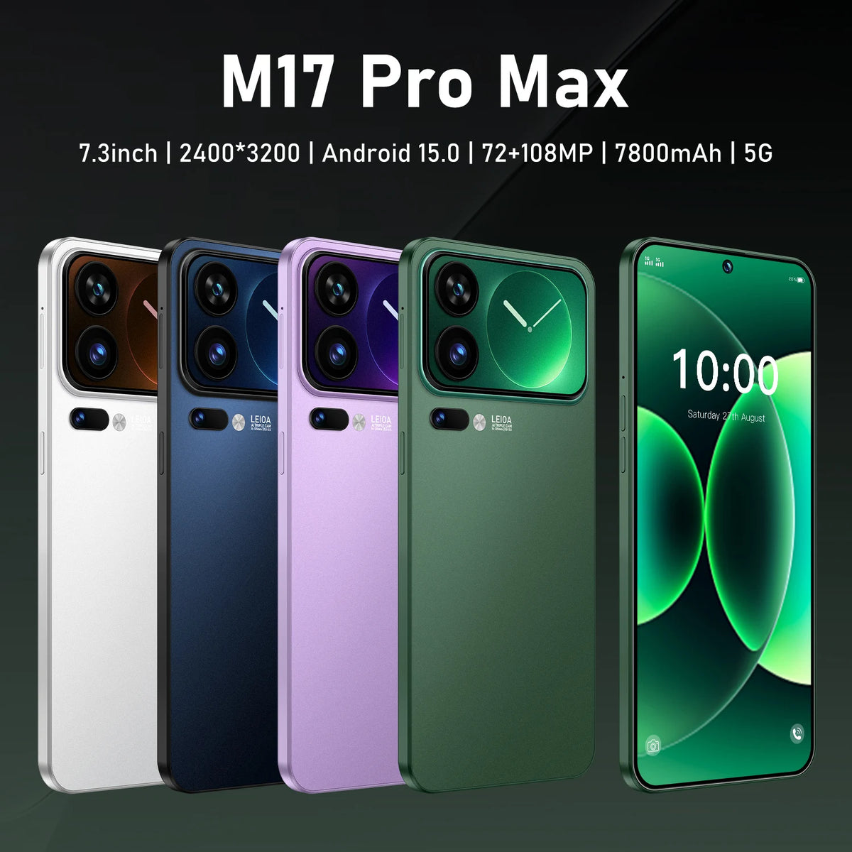 Hot 2026 High Quality M17 Pro Max New Original Intelligent 4G 5G Dual Card Dual Standby System Global Version 7800mAh Battery