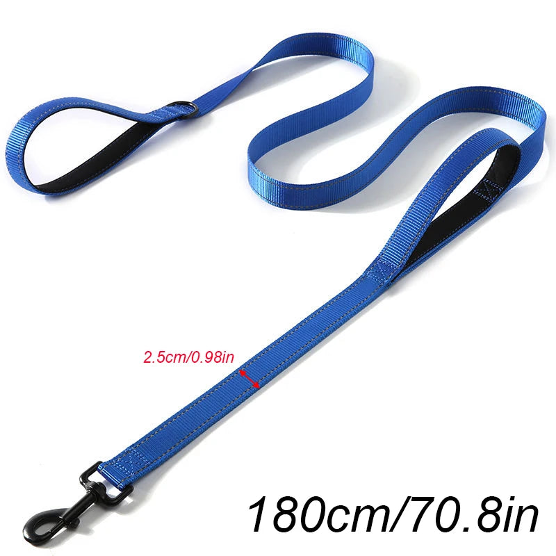 Dog Leashes Outdoor Travel Dog Training Chain Heavy Duty Double Handle Lead for Control Safety Nylon Dog Leash Training Control