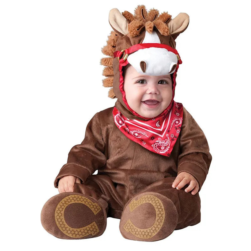 New Arrival High Quality Baby Boys Girls Halloween Dinosaur Costume Romper Kids Clothing Set Toddler Co-splay Triceratops