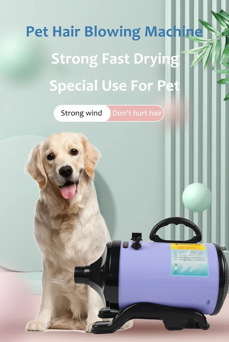 Dogs Hair Dryer Cat Grooming Water Blower Motor Warm Wind Adjustable Blow-Dryer Professional Warm Wind Secador Hot Wind Heater