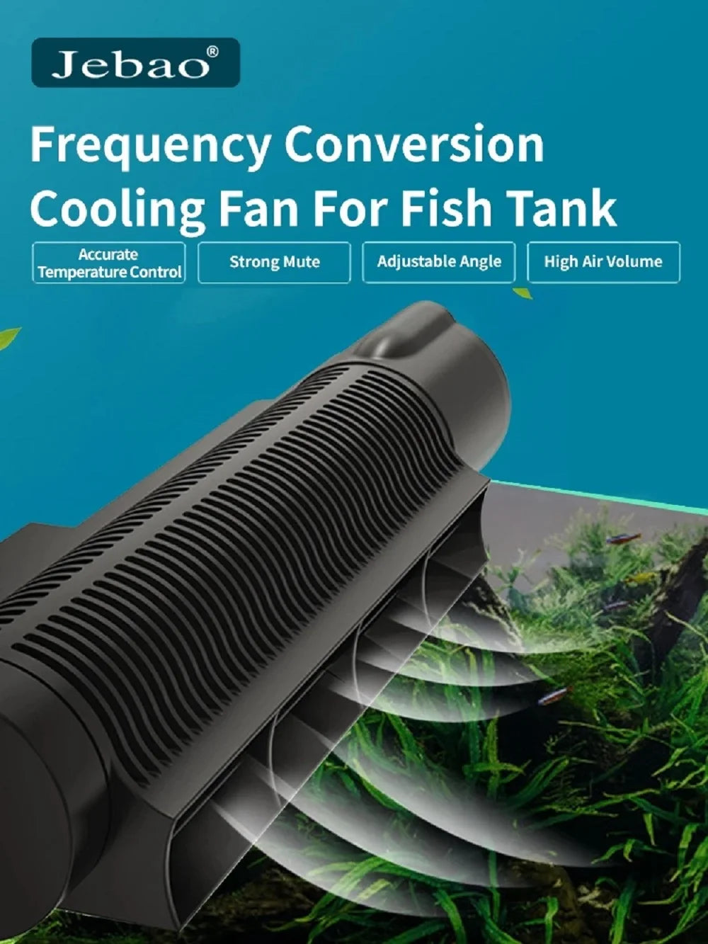 Jebao Jecod ACF Series Aquarium Cooling Fan 12V 3W/4W, Quiet Variable Speed Fan for Fish Tank, Water Cooling Fan, Hydroponics Co