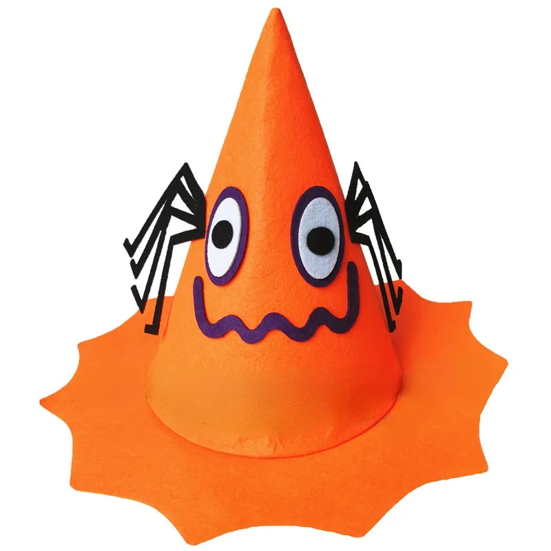 Halloween Party Holiday Masquerade Show Performance Dress Up Props Pumpkin Hat Boys Girls Orange