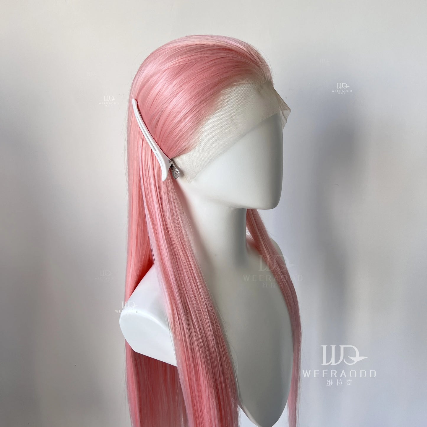 Pastel Pink Straight Synthetic Lace Wig Long Silk Straight Wig Frontal Lace Wigs for Women Cosplay Ready to Wear Light Pink Wig