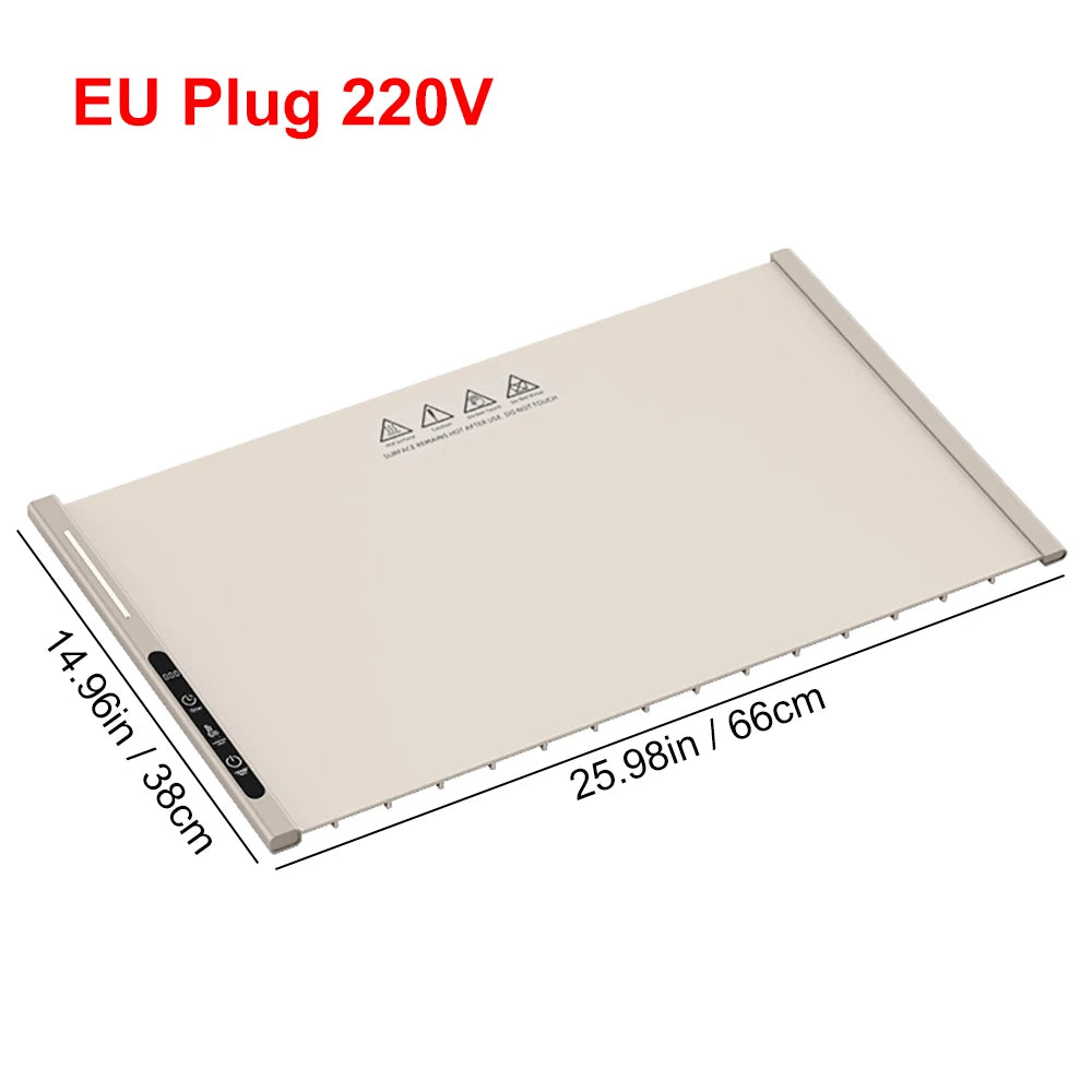 Electric Food Warmer Mat Silicone Foldable Food Warming Heater For Coffee Food Plate Warming Tray Dining Table Fast Heating Mat