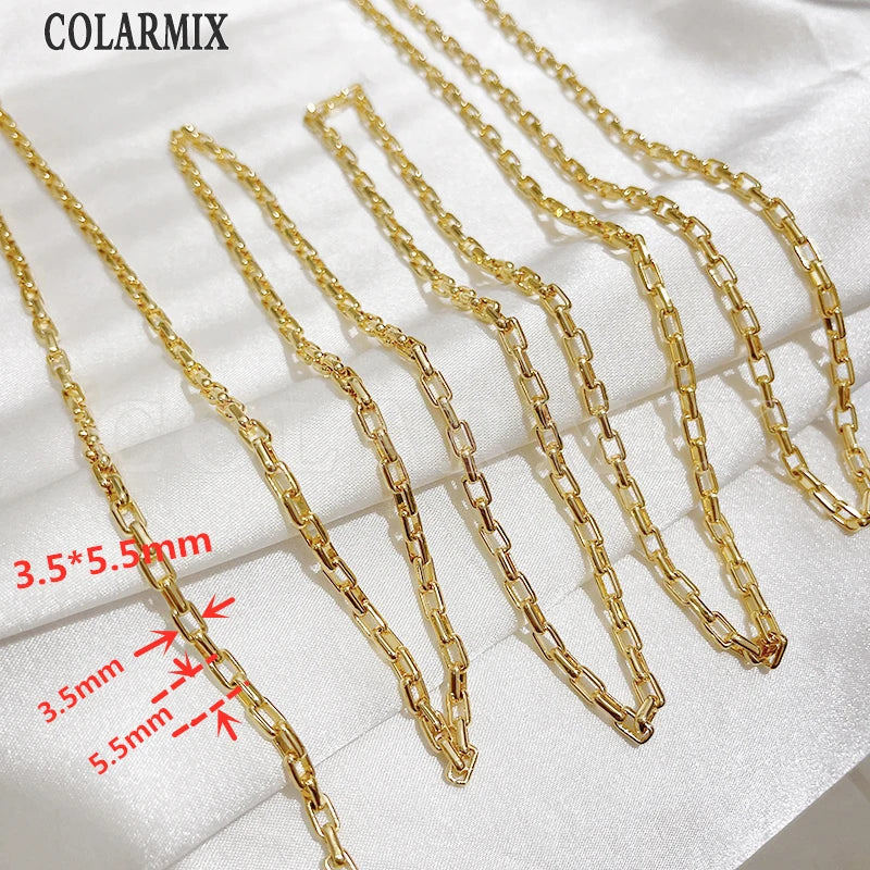 5Meters Hotsell Chunky Chains gold Metallic Fashion Jewelry gift Hip pop Necklace Fashion Jewelry
