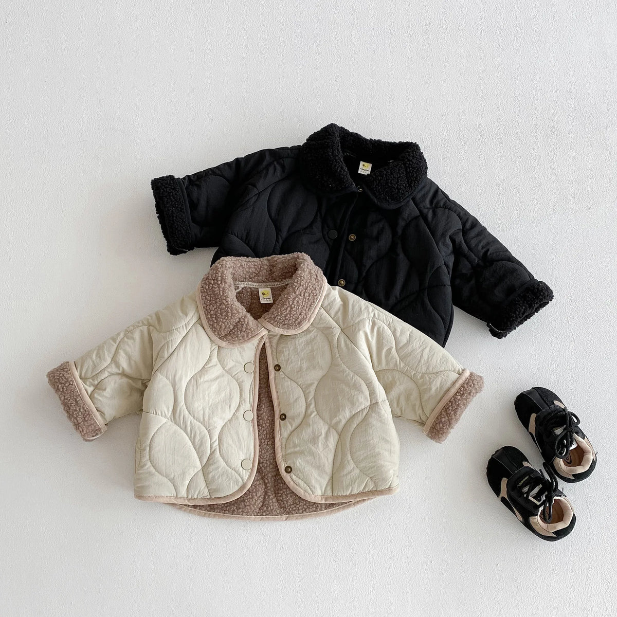 Kids Long Sleeve Warm Home Clothes Toddler Kids Girl Clothes 1-6Y Korean Retro Plus Velvet Baby Boy's Coat 2025 Autumn Winter