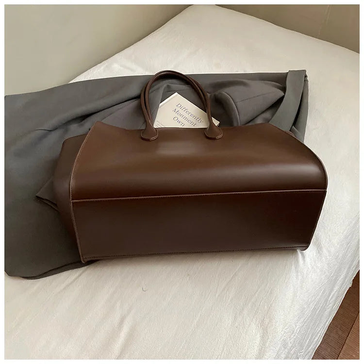 Luxury Women's Large Tote Bag Genuine Leather Shoulder Bags 2025 Female Retro Handbags High Quality Ladies Messenger Bag Black