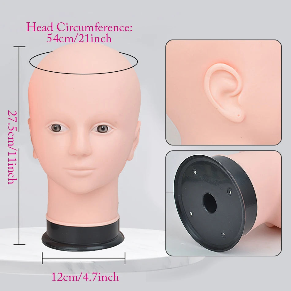 Mannequin Head Wig Stand With Adjustable Wig Tripod Stand Holder For Wigs Making Display cosmetology supplies hairdressing head