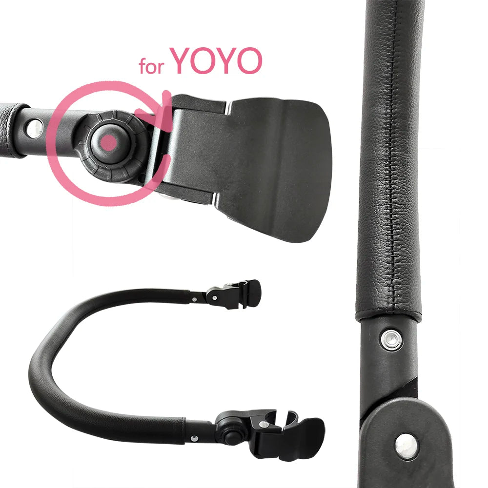 Baby Stroller Accessories Bumper Bar for Bugaboo Bee3/5 & Babyzen yoyo Armrest Handlebar Dinner Plate PU leather Pram Accessory