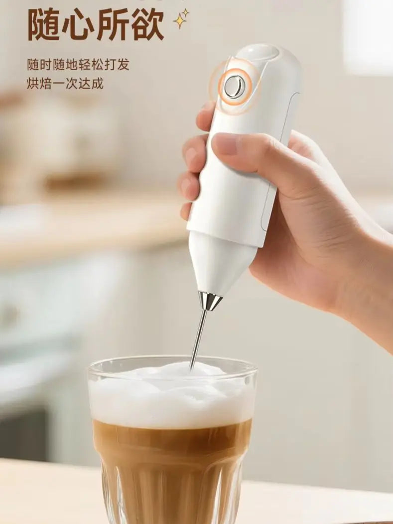 Wireless Milk Frother Electric Handheld Dry Battery Powered Blender Mini Coffee Maker Whisk Mixer For Coffee Cappuccino Cre