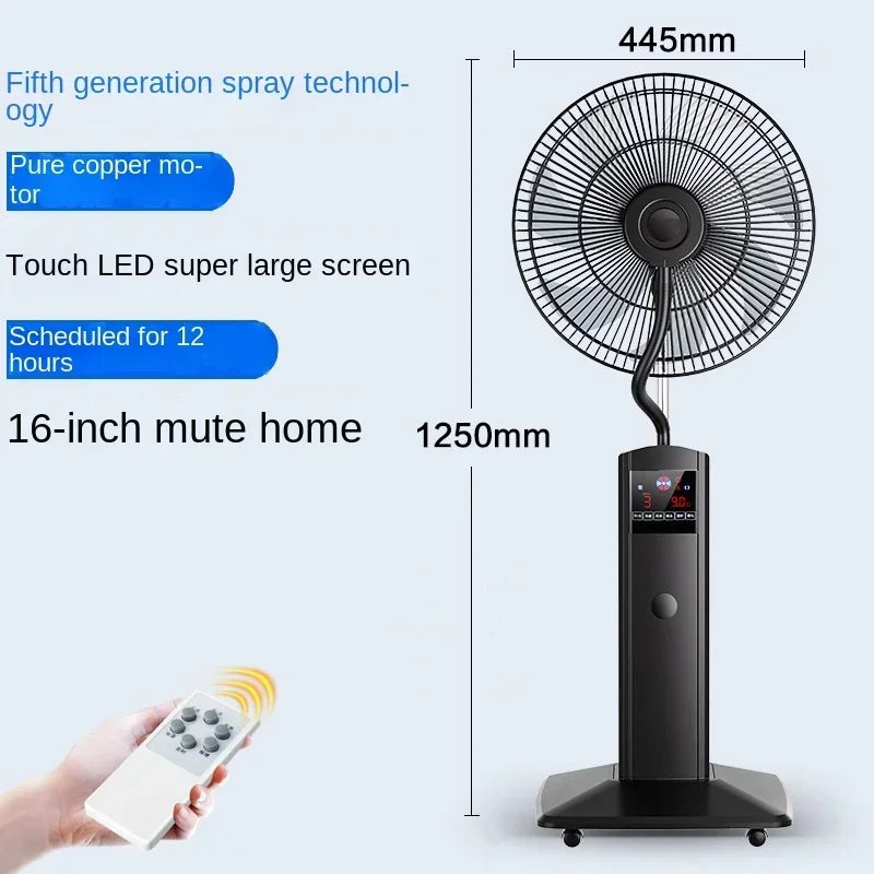 2025Spray Fan Landing Home Quiet Remote Control Humidification Cooling Shaking Industrial Blow Water Cooled Atomizing Electric F