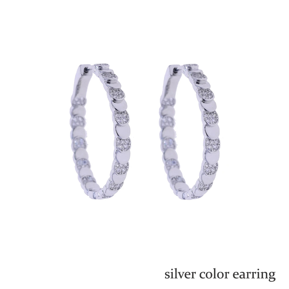 Geometric Moon Shaped Charm Tennis Chains Necklace for Women Pave CUBIC Zirconia Platinum Plated Color Fashion Jewelry 2025