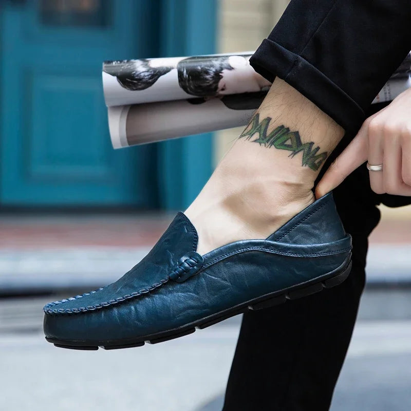 Men Shoes Casual Leather Mens Loafers Moccasins Designer Slip on Boat Shoes High Quality Chaussure Homme