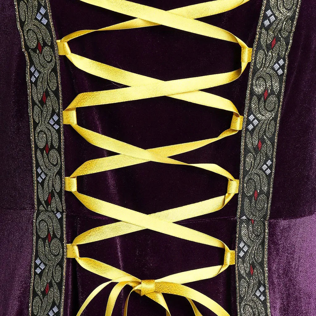Halloween Women Dress Costumes For Women Long Sleeve Medieval Cosplay Vintage Vampire Witch Victorian Gothi Bandage Dress