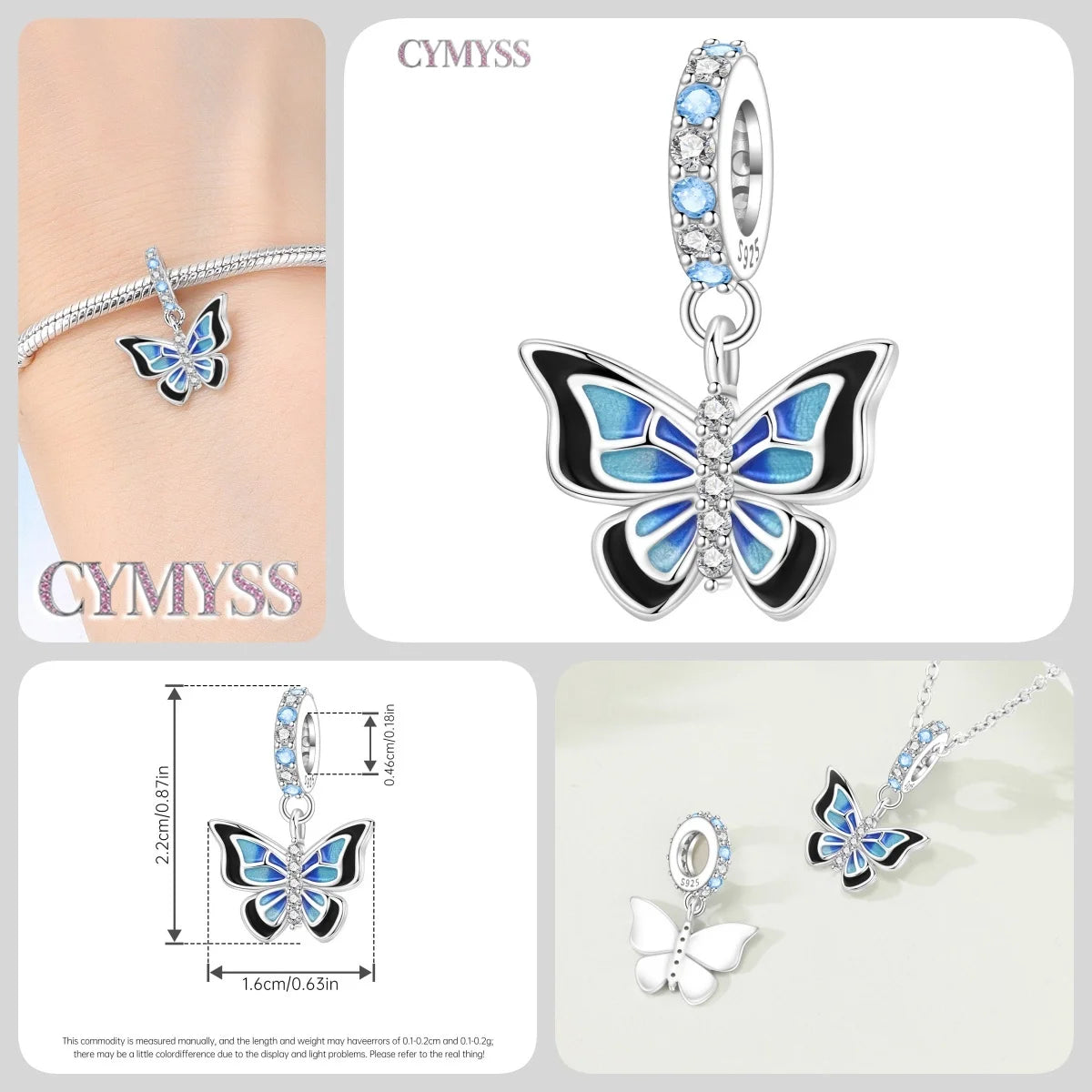 925 Sterling Silver Plated Bee Sunflower Butterfly Charm Pendant Fine Jewelry Women DIY Bracelet Necklace Birthday Party Gift