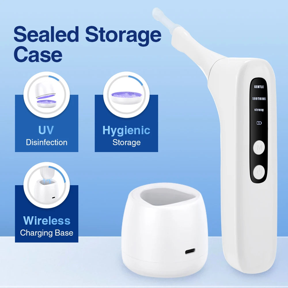 Tonsil Stone Remover Tool Electric Vacuum Tonsil Stone Removal Kit LED Light & 3-Level Suction Tonsil Cleaner Anti Bad Breath
