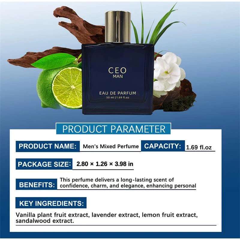 Luxury Charming CEO Perfume Spray,Men Eau De Parfum Mist,Floral Fruity Women Date Scent,Vanilla/Sandalwood/Lemon/Amber Fragrance