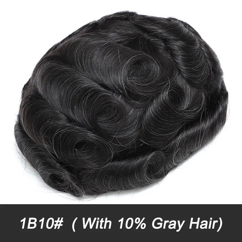 Permanent Curly Australia 25mm Men's Wigs Long-lasting Capillary Prosthesis Natural Human Hair Wigs Exhuast Hair System for Man