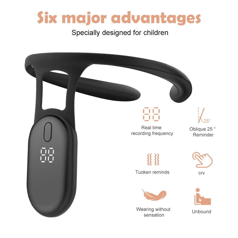 Smart Posture Reminder Device Vibration Alert Back Support Wearable Anti-Slouch Sensor for Adults Kids Office Home Daily Use