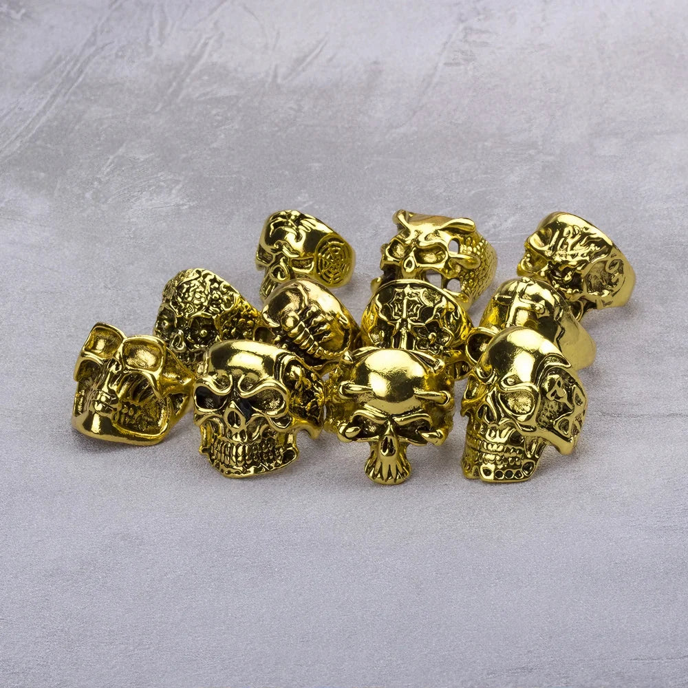 10/15/20Pcs/Lot Retro Gothic Punk Skull Rings Men Women Charm Rock Cool Fashion Jewelry Accessory Daily Party Gift Random Style