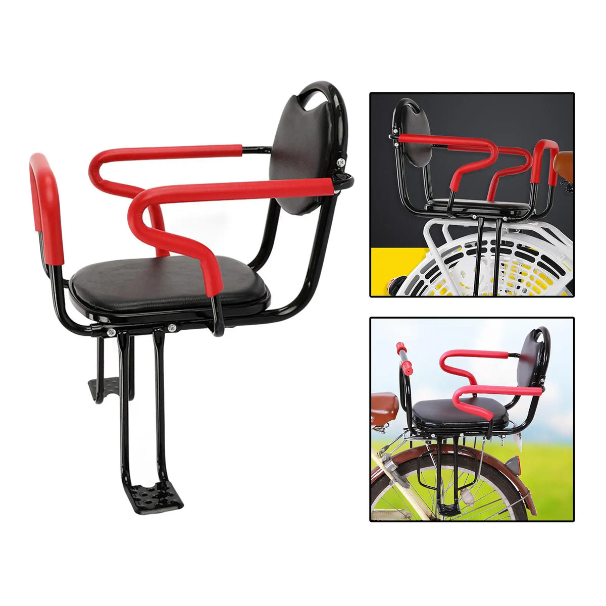 Child Bike Seat Rear Baby Carrier Footrest Iron Mount Safe Portable Kid Bicycle Seat Mat Detachable for Electric Bike Part