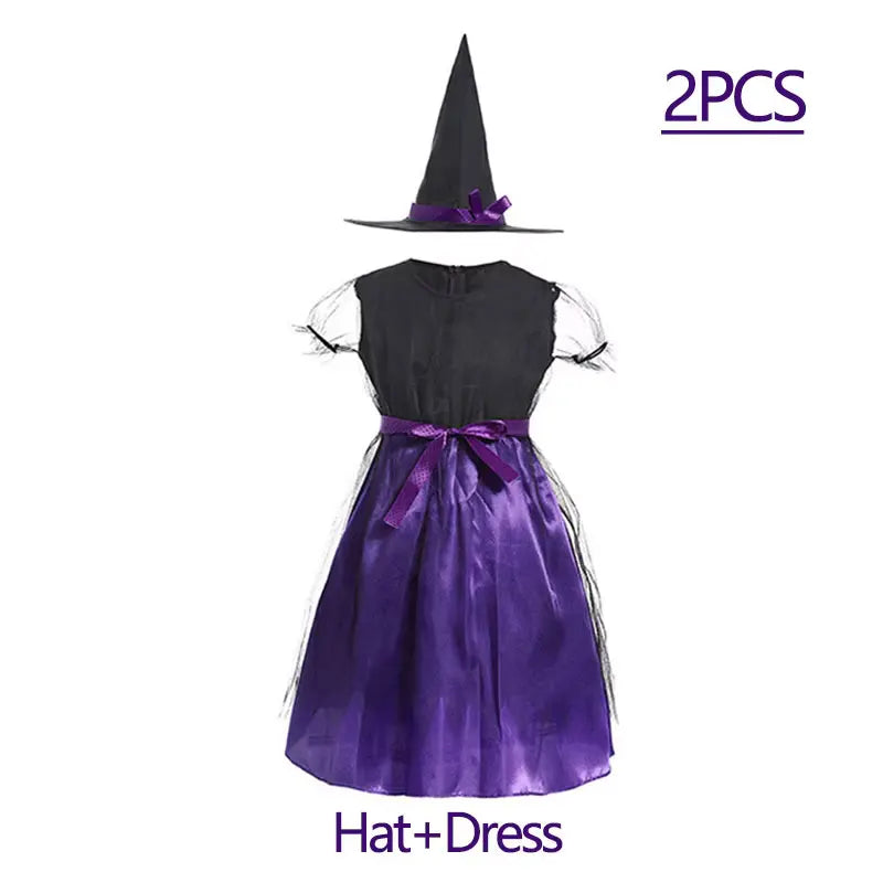 Halloween Costume for Girls Dress Scarlet Witch Vampire Devil Ghost Bat Carnival Party Dress Up  Kids Cosplay Clothes