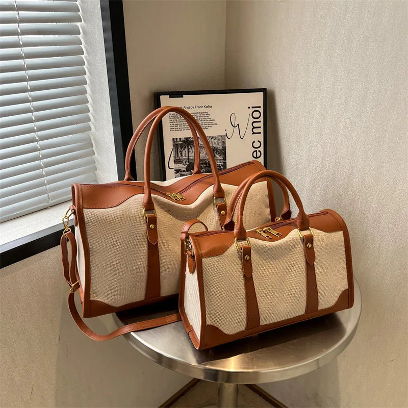 Fashion Travel Bags Women's Canvas Handbags Business Duffels Bags Vintage Fitness Gym Bags Business Trip