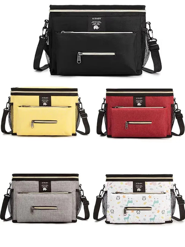 Stroller Organizer Bags Mummy Large Capacity Travel Hanging Bag Bottle Holder Pram Diaper Bags Baby Stroller Accessories