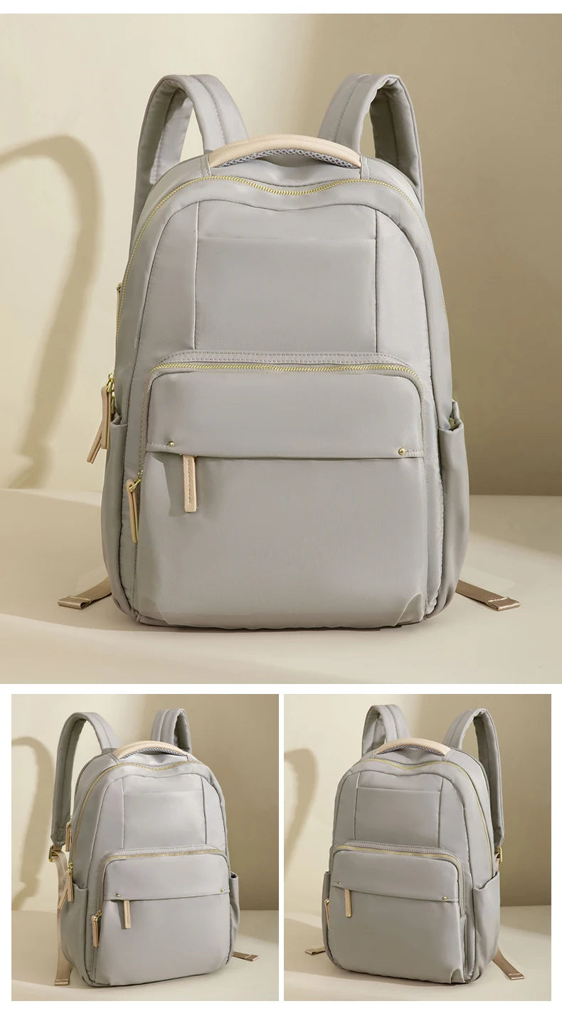Luxury Laptop Backpacks for Women 15.6" Size Notebook Bag Large Cabin Space Business Travelbag Ladies Bookbags Big Zipper Pocket