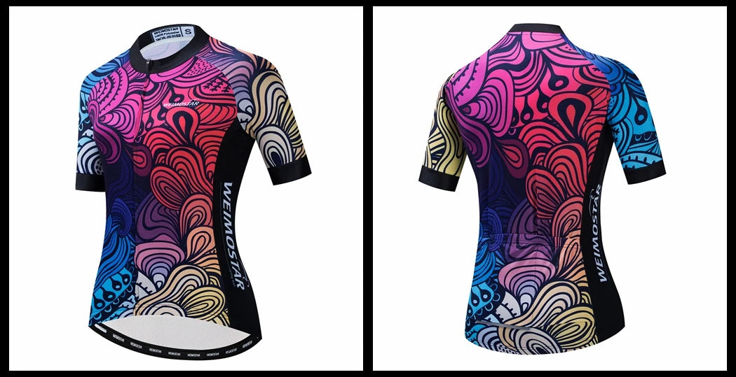 Blue Black Womens Cycling Jersey Pro Team Cycling Clothing Summer MTB Bike Jersey Breathable Bicycle Shirt Maillot Ciclismo
