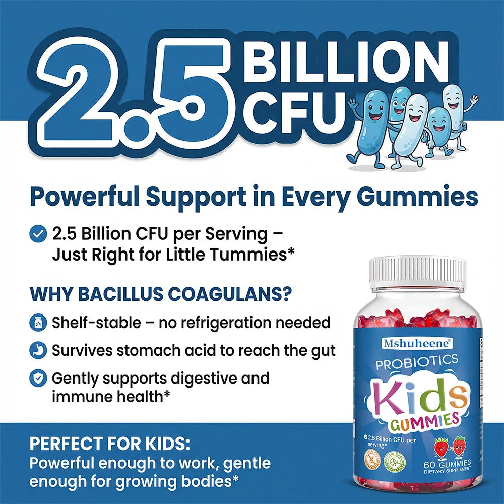 Probiotic Gummies for Adults & Children 2.5 Billion CFU, Berry Antioxidants & Vitamins, Digestive Balance Gut & Immune Support