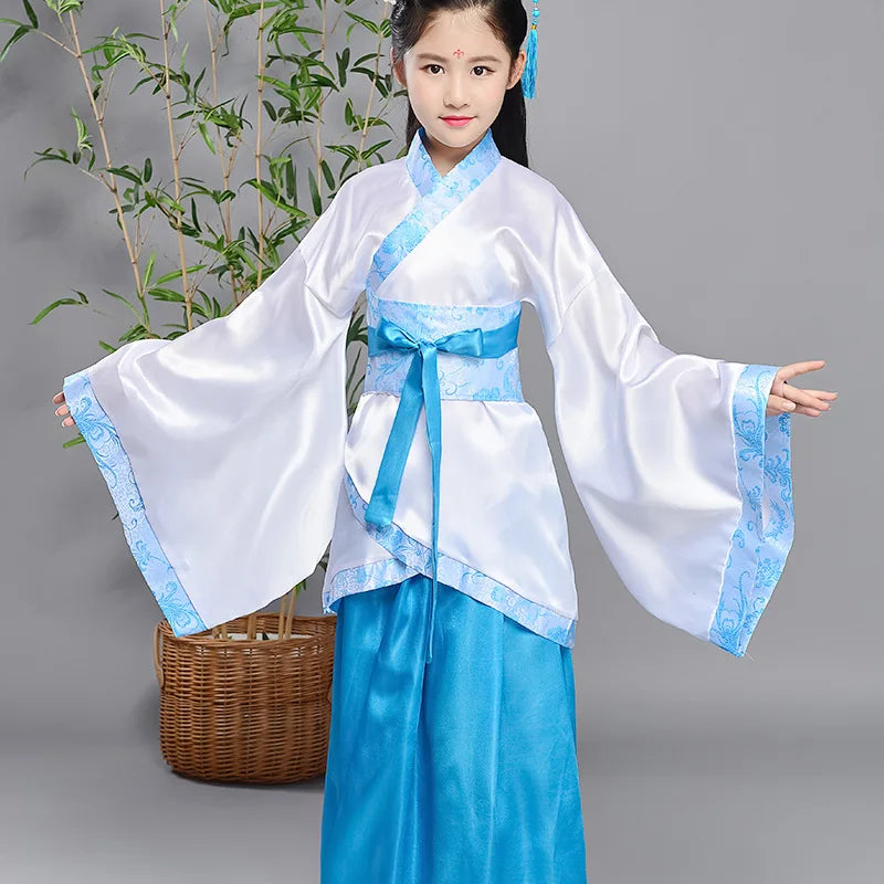 Halloween Cosplay Kids Set Dance Performance Dress for Girls Show Disfraz Child Hanfu Dress Costume Chinese Traditional Clothes