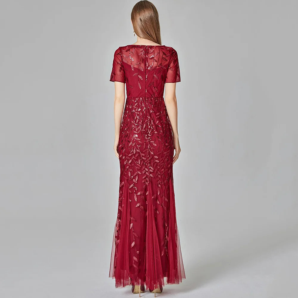 Sexy vintage Maxi Sequin cocktail Dress bridesmaid Prom Dresses for Women Casual Party Long sleeve club Bodycon Dress vestidos
