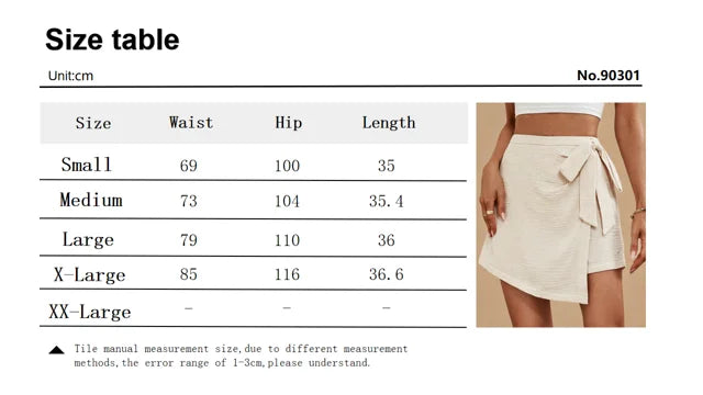 Women’s Wrap Skort | High-Waisted Cotton Gauze Skirt-Shorts | Casual Chic Summer Skort
