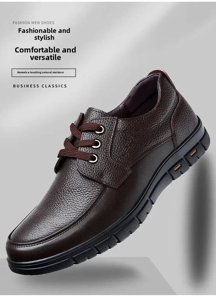2025 Kitchen King Men's Shoes Anti-Slip Waterproof Oil-Resistant Durable Casual Leather Work Shoes For Chefs Perfect For Spring