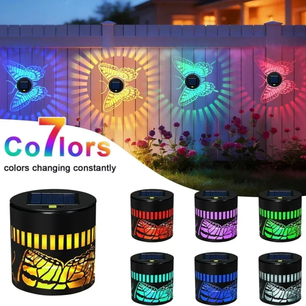 Solar Mandala Wall Lamp Outdoor LED Waterproof Fence Lamp for Garden Lawn Estate Porch Corridor Courtyard Decoration Wall Light