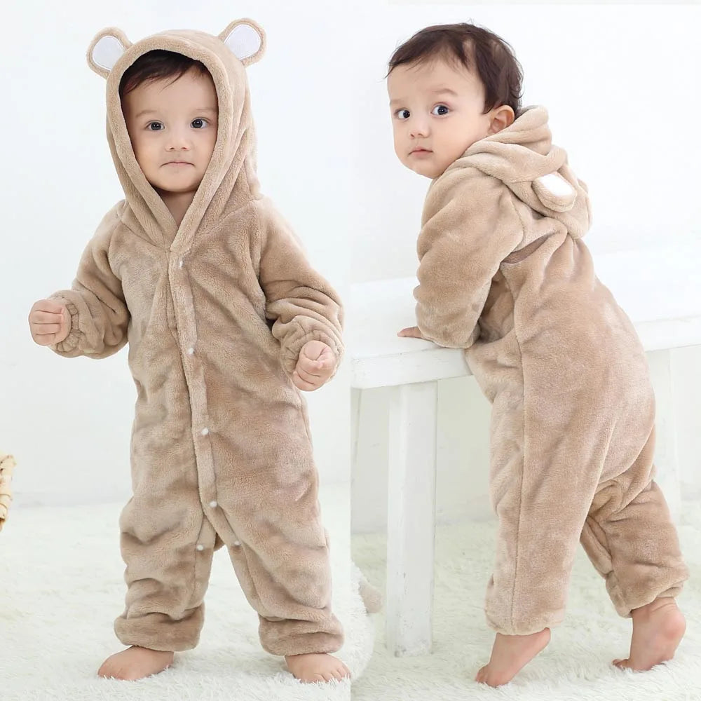 0 to 4 Years Baby Pajamas Winter Cartoon Sleeping Clothes Boys Dinosaur Pijamas Onesies Girls Clothes Toddler Night Bodysuits