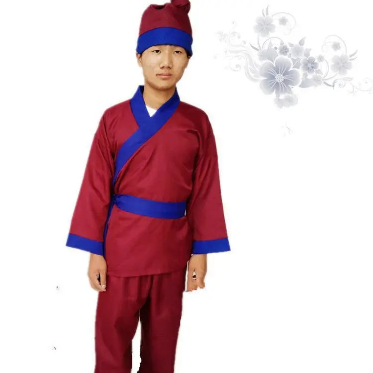 Halloween Ancient Chinese Costume for Men Servant Farmer Hanfu Adultchinese Clothes Male Performance Stage Mens Hanfu Cosplay