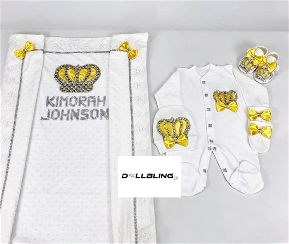 Newborn Baby Boy Outfits Set Kids Clothing Real Cotton Infant Care Products Body Suit Shirt Pants Mittens Receiving Blanket