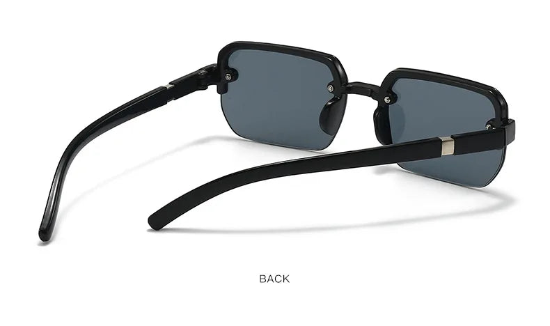 Rimless Sunglasses Rectangle Fashion Popular Men Shades Small Square Sun Glasses For Female Male Summer Traveling Oculos