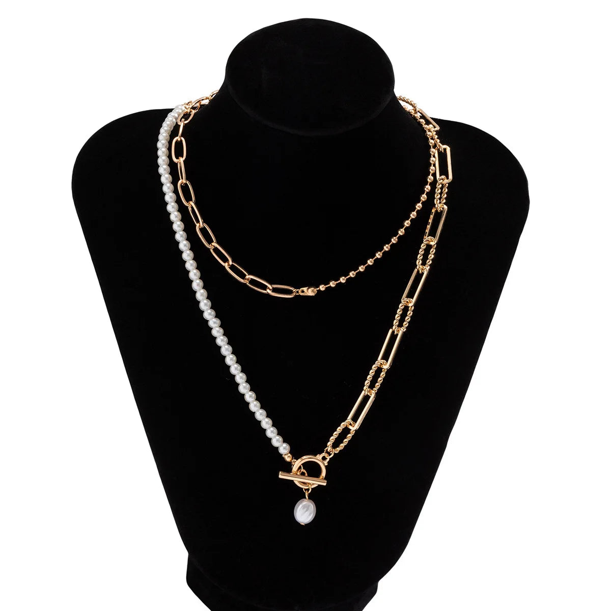 Multi-Layer White Imitation Pearl Necklace Bead Chain Punk Ladies Wedding Short Clavicle Necklac Girl Charm Banquet Jewelry