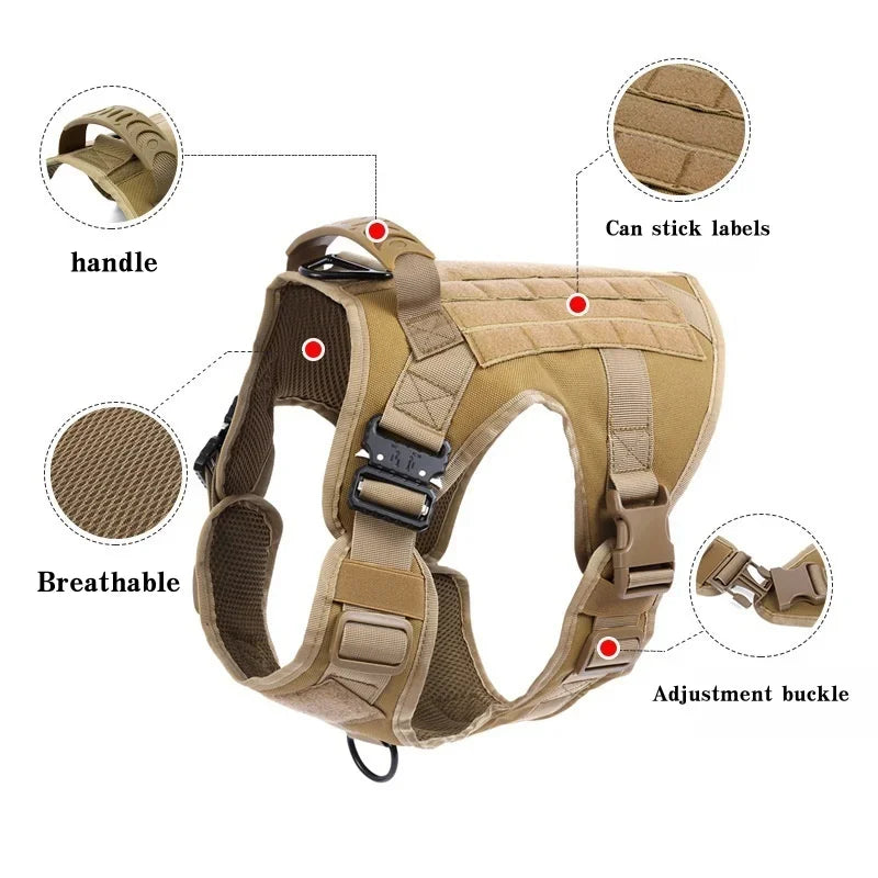 Tactical Military Vest Pet German Shepherd Golden Retriever Tactical Training Dog Harness and Leash Set For All Breeds Dogs