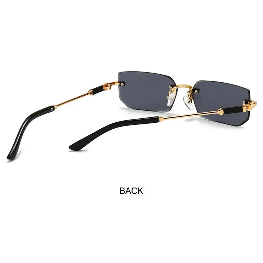 Rimless Sunglasses Rectangle Fashion Popular Women Men Shades Small Square Sun Glasses For Female male Summer Traveling Oculos