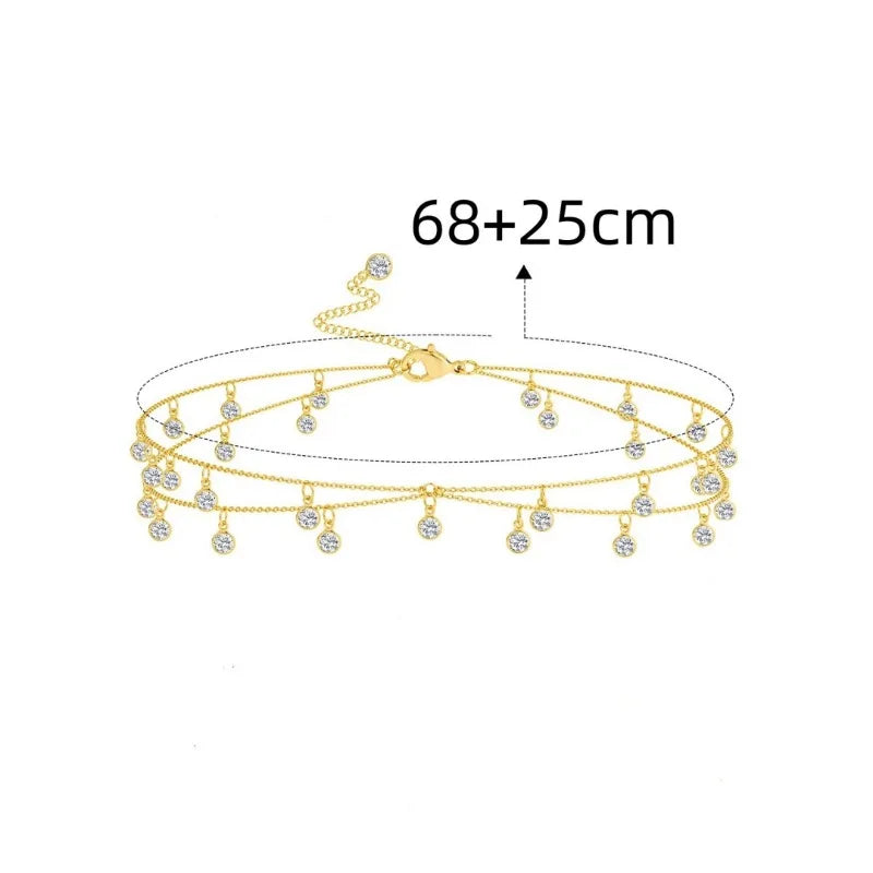 Gold Waist Chain, 14K Gold Plated Belly Chain Adjustable Body Chain Sexy Diamond Bikini Waist Beads for Women Body Chain Jewelry
