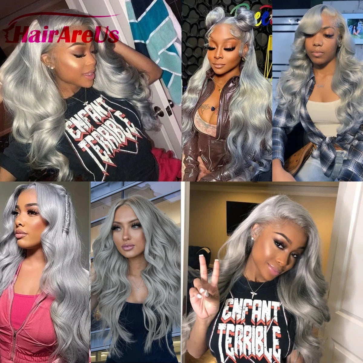 36 Inches Silver Grey Body Wave 13x4 Lace Front Wigs 613 HD Lace Frontal Wig 13x6 Colored Body Wave Human Hair Wigs For Women