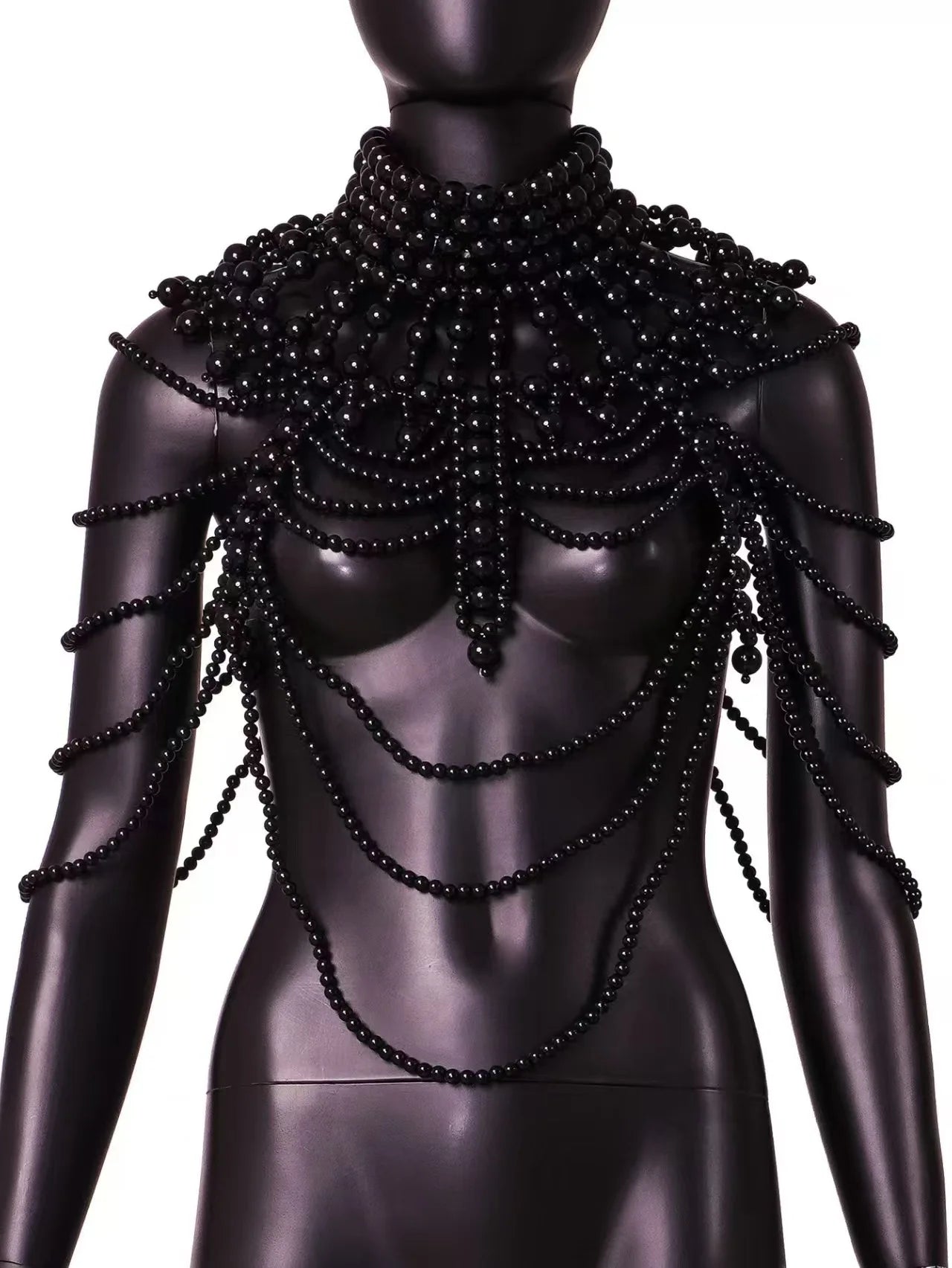 Imitation Pearl Shoulder Chain Necklace Top Jewelry Dress Harness Wedding Festival Accessories Clothes Women Rave Body Chain Bra