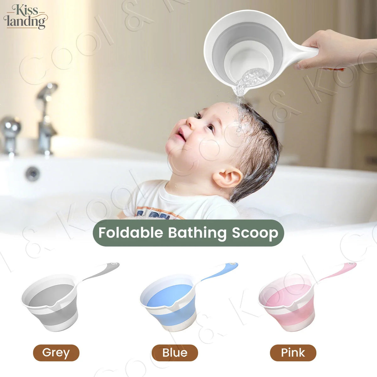 Baby Bath Rinsing Cup, Anti-Slip & Hangable Shampoo Helper for Mess-Free Hair Wash