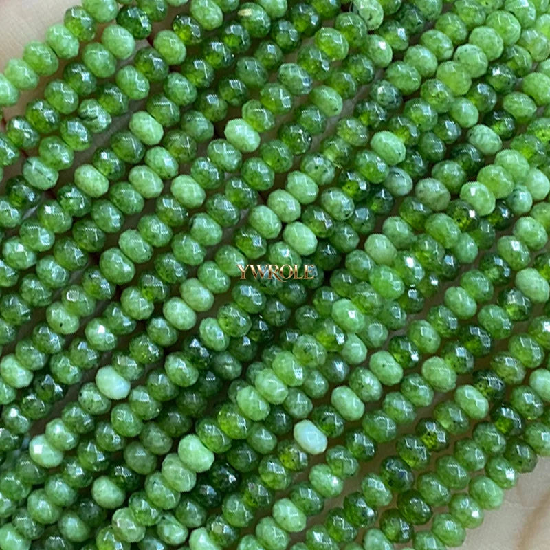 3x4mm Rondelle Faceted Natural Stone Chalcedony Tourmaline Color Loose Spacer Beads for Jewelry Making Diy Bracelet Accessories